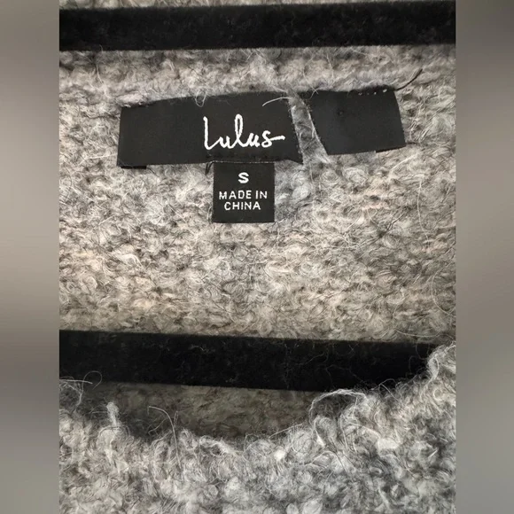 Lulu's Size Small Content and Cozy Heather Grey Fuzzy Knit Oversized Sweater - Picture 5 of 8